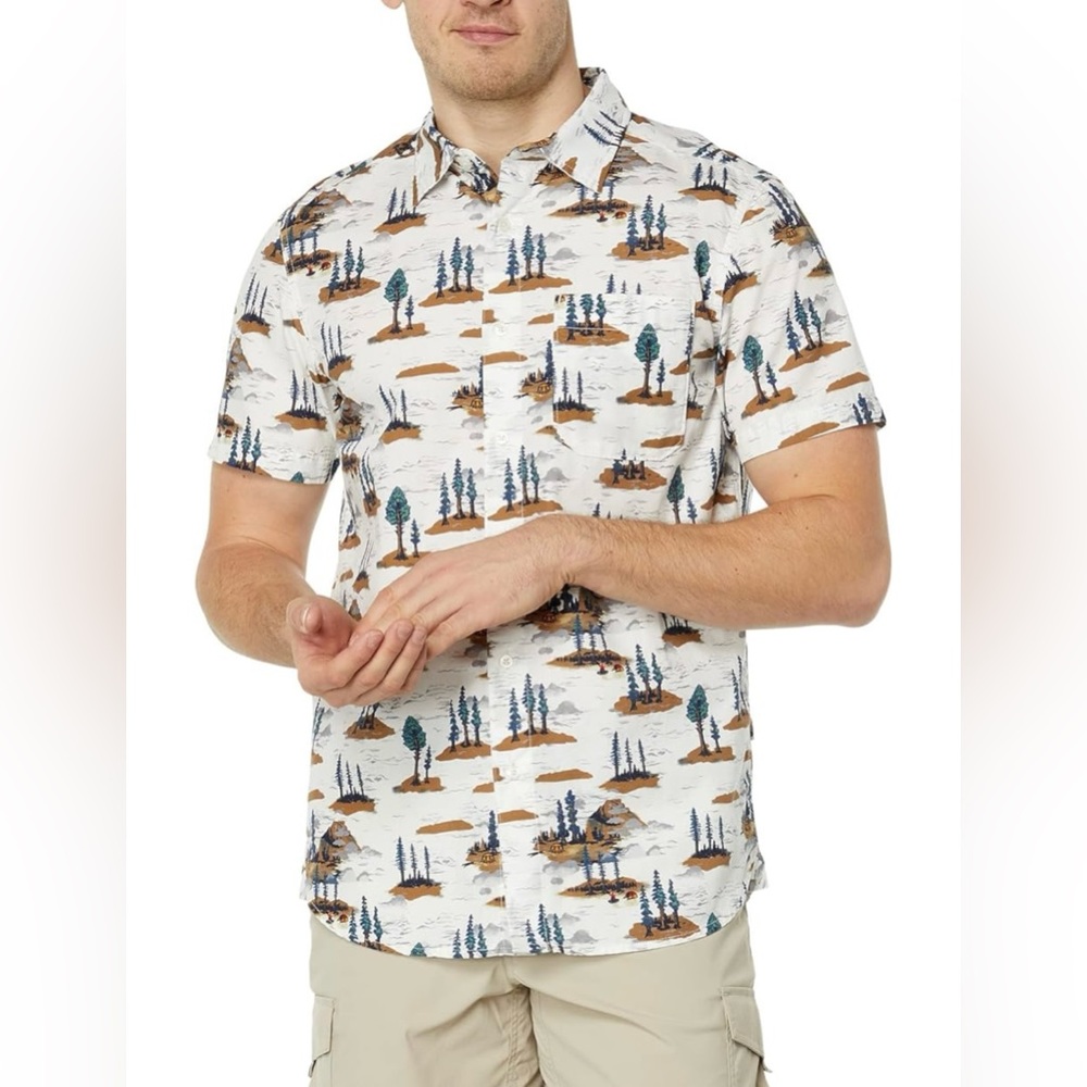 Men’s THE NORTH FACE Baytrail Pattern Button-Down Short-Sleeve Shirt size M